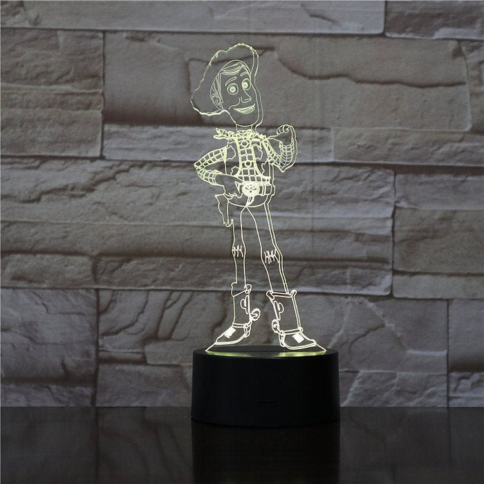 Woody Toy Story - 3D LED Night Light 7 Colours + Remote Control - Kustombox