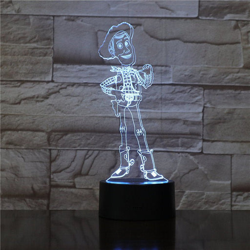 Woody Toy Story - 3D LED Night Light 7 Colours + Remote Control - Kustombox