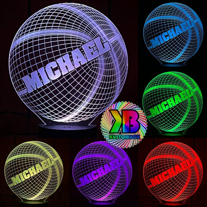 Basketball Night Light Personalised Name Now Available - Kustombox