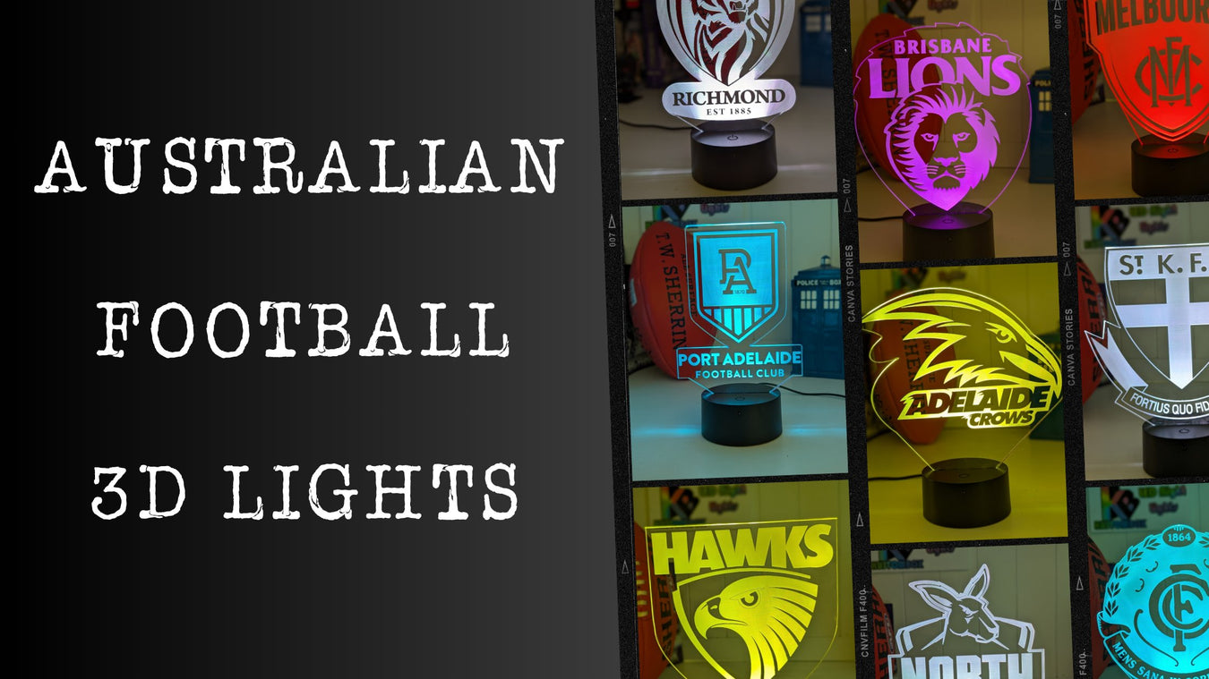 AUSTRALIAN FOOTBALL LEAGUE AFL Teams Personalised Name 3D LED Night Light Lamp - Kustombox