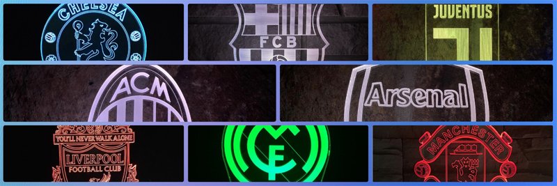 English League Soccer Football Player Personalised 3D LED Night Light Room Lamp - Kustombox