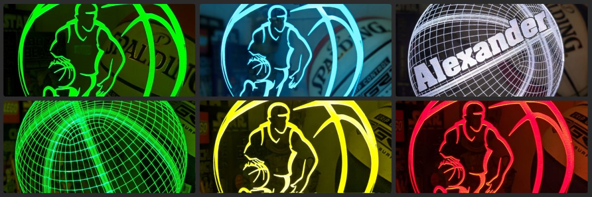Personalised Basketball Players Personalised Name 3D LED Night Light Lamp - Kustombox