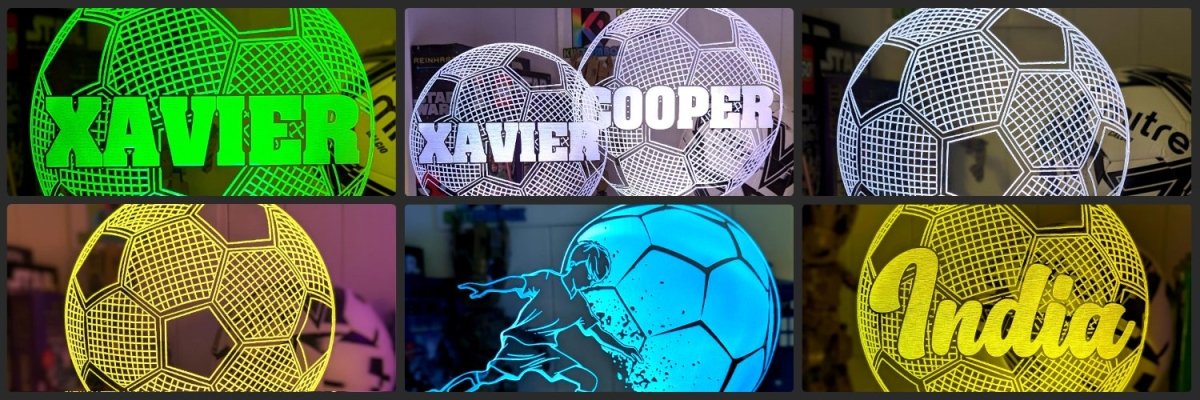 Soccer Football Player Personalised 3D LED Night Light Room Lamp - Kustombox