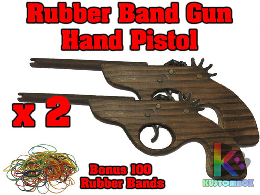 2 x Musket Rubber Band Gun Timber Pistol Launcher Wooden Toy - KustomboxToys & GamesKustombox2 x Musket Guns