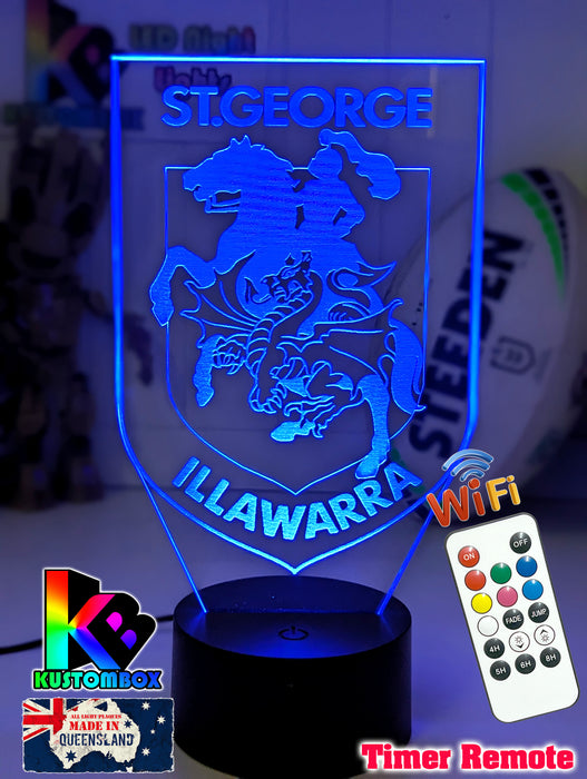 ST GEORGE DRAGONS Rugby League Football Club LED Night Light