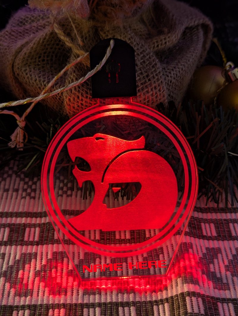 Custom engraved Holden hsv bauble illuminated with multi-colour LED lights