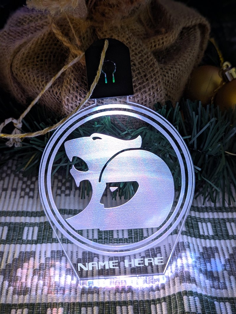 Holden hsv LED acrylic light bauble with 7-colour glow and engraved design