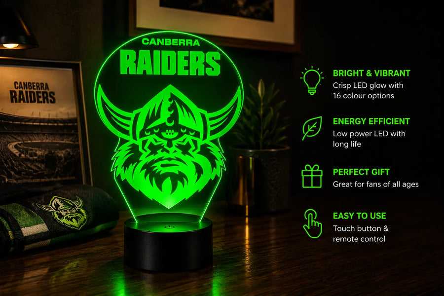 Canberra Raiders Personalised 3D LED Night Light