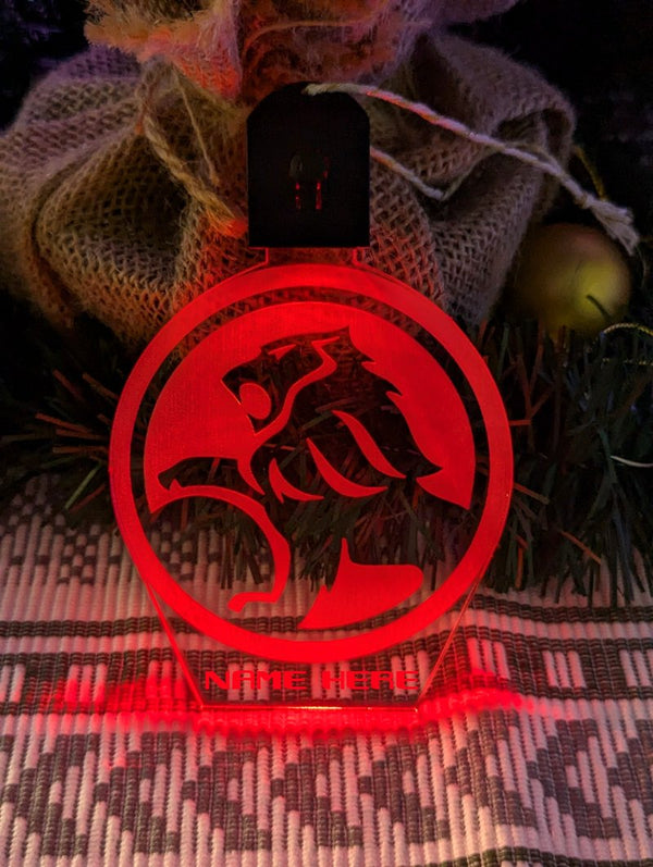 Rechargeable Holden car logo  acrylic bauble featuring flash and fade LED modes