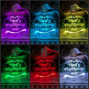 Rechargeable Wish you a Merry Christmas acrylic bauble featuring flash and fade LED modes