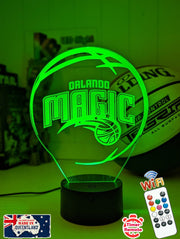 Orlando Magic logo 3D LED light with 16-colour remote, great NBA gift for man cave or bedroom
