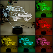 3D LED light with remote control colour modes and crisp laser-engraved acrylic finish