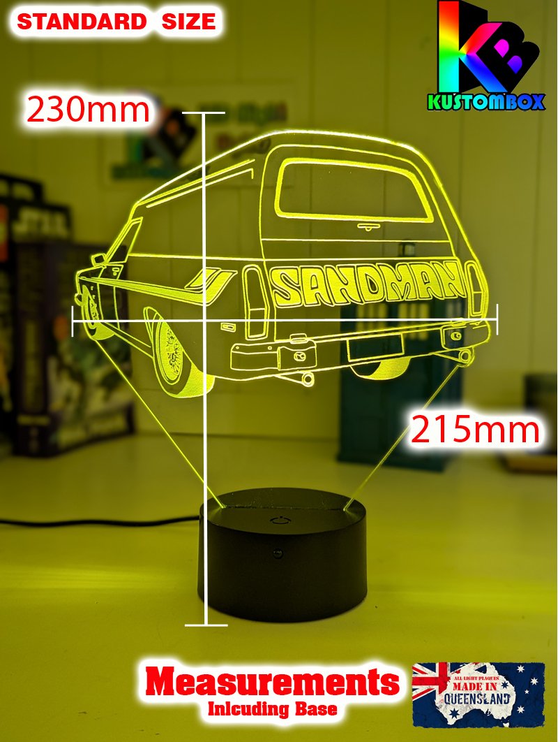 Holden Holden HQ Sandman racing 3D LED lamp, Bathurst-inspired engraved light with personalised name or number option.