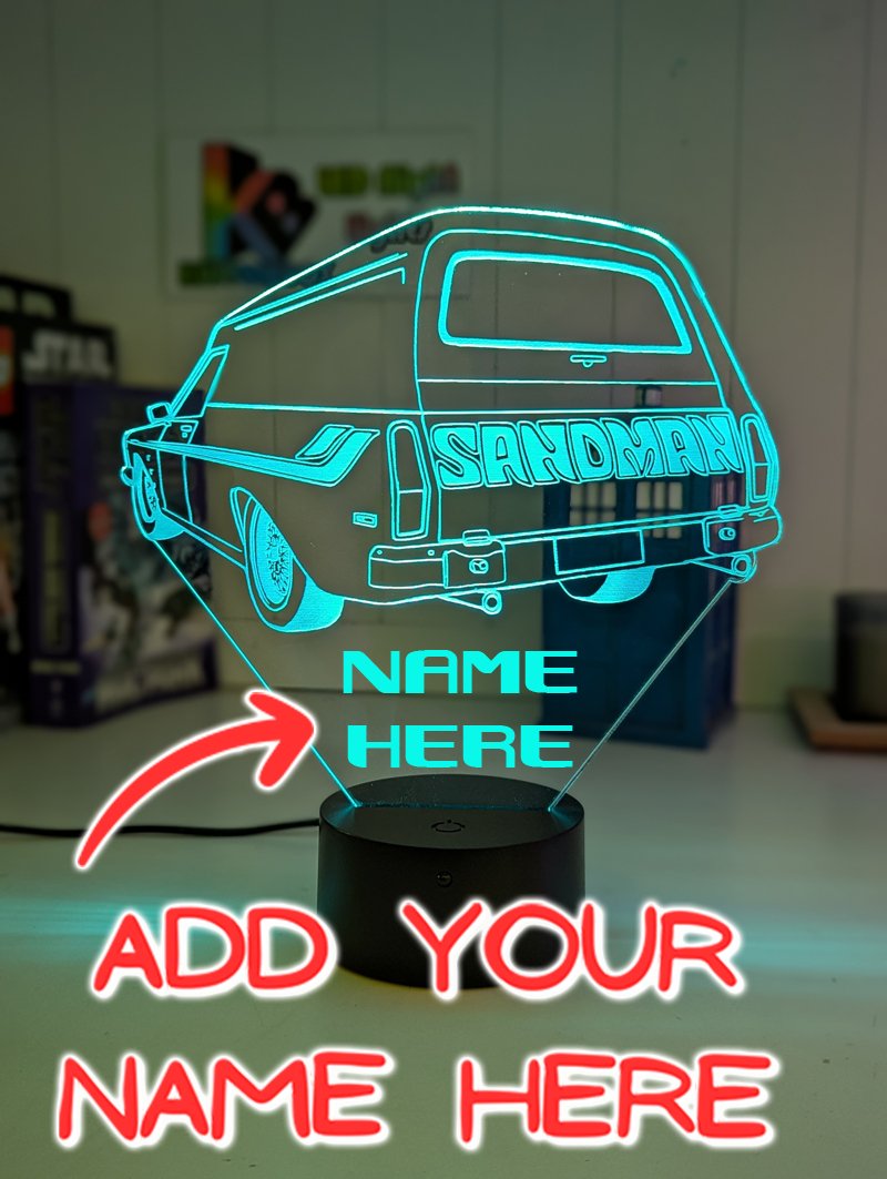 Holden Holden HQ Sandman 3D LED lamp, retro Australian classic car light with personalised engraving and colour-changing LED base.