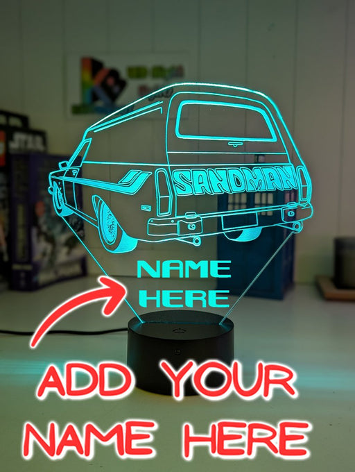 Holden Holden HQ Sandman 3D LED lamp, retro Australian classic car light with personalised engraving and colour-changing LED base.