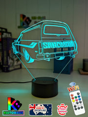 Holden Holden HQ Sandman garage décor LED light, personalised engraved lamp with adjustable colours and cool touch LED design.