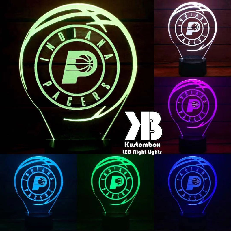 Custom Indiana Pacers lamp with 7-colour glow, perfect basketball-themed gift