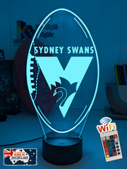 Sydney Swans Australian Football Club 3D LED Night Light - KustomboxNight Lights & Ambient LightingKustomboxStandard Size