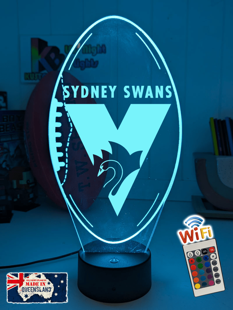 Sydney Swans Australian Football Club 3D LED Night Light - KustomboxNight Lights & Ambient LightingKustomboxStandard Size