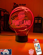 Portland Trail Blazers NBA 3D LED night light with USB power, fade and strobe lighting modes