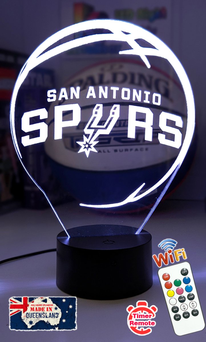 San Antonio Spurs NBA 3D LED night light with USB power, fade and strobe lighting modes