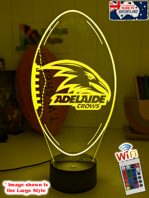 Adelaide Crows Football Club AFL 3D LED Night Light 7 Colour - KustomboxNight Lights & Ambient LightingKustomboxStandard Size - No Name