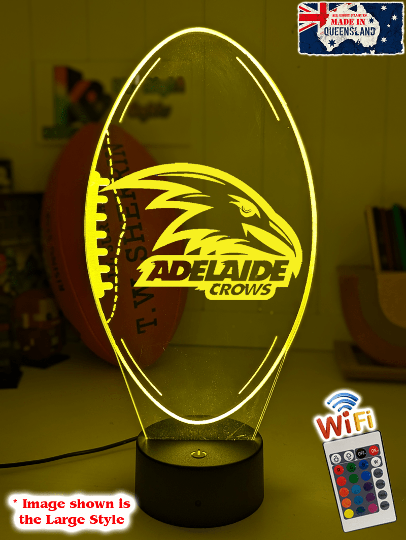 Adelaide Crows ball shaped LED lamp with 16-colour light modes and remote.