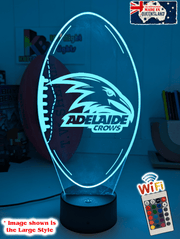Adelaide Crows 3D LED lamp with 16-colour remote control – adjustable brightness and fade.
