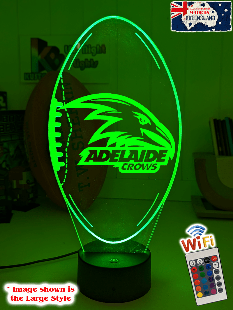 Adelaide Crows 3D LED ball light – AFL team décor for man caves, bars or fan spaces.