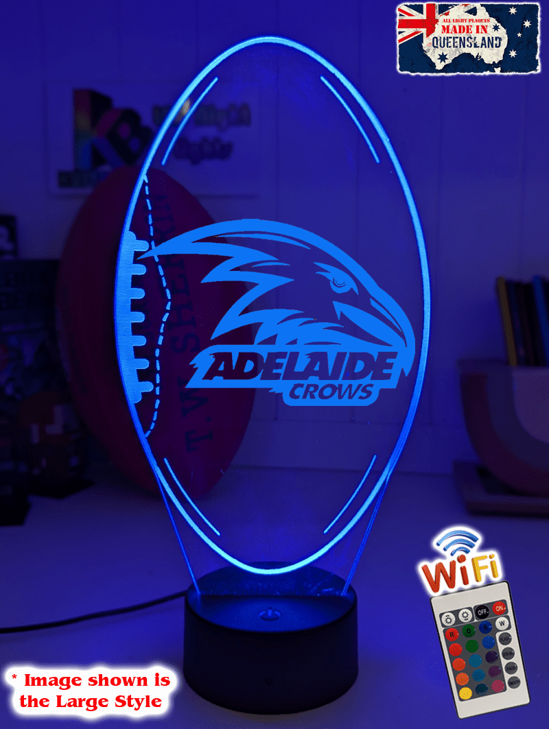 Adelaide Crows 3D LED night lamp in gift box – perfect personalised AFL fan gift.