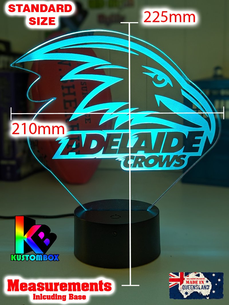 Adelaide Crows 3D LED ball night light – 16-colour remote lamp for kids, bar or mancave. standard size 