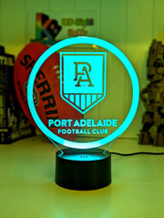 Port Adelaide Power 3D LED ball light – AFL team décor for man caves, bars or fan spaces.