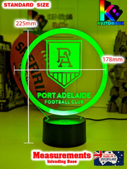 Adelaide Port Power Australian Football Club 3D LED Night Light measurement size stanard