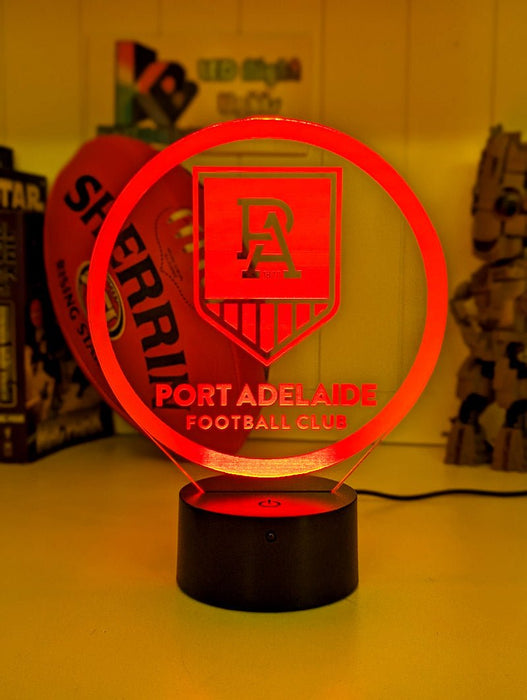Adelaide Port Power Australian Football Club 3D LED Night Light - KustomboxNight Lights & Ambient LightingKustomboxStandard Size