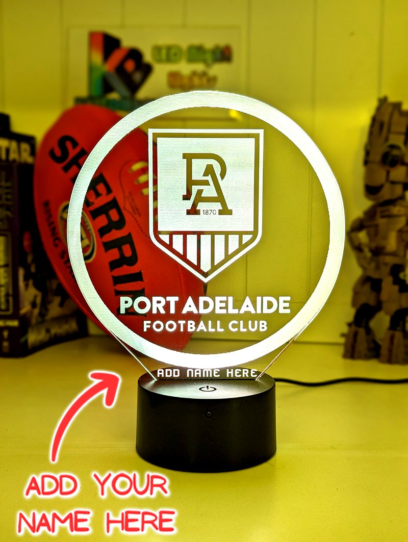 Adelaide Port Power Australian Football Club 3D LED Night Light - KustomboxNight Lights & Ambient LightingKustomboxStandard Size