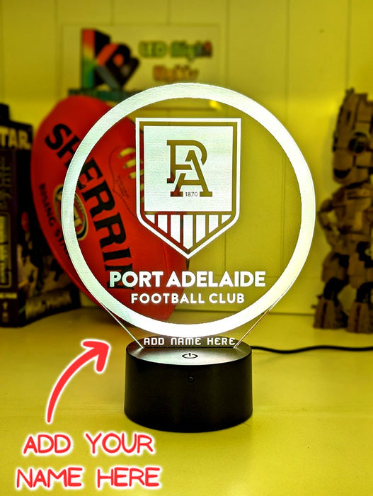 Adelaide Port Power Australian Football Club 3D LED Night Light - KustomboxNight Lights & Ambient LightingKustomboxStandard Size