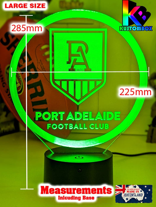 Adelaide Port Power Australian Football Club 3D LED Night Light - KustomboxNight Lights & Ambient LightingKustomboxStandard Size