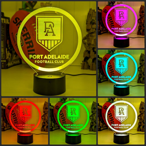 Adelaide Port Power Australian Football Club 3D LED Night Light - KustomboxNight Lights & Ambient LightingKustomboxStandard Size
