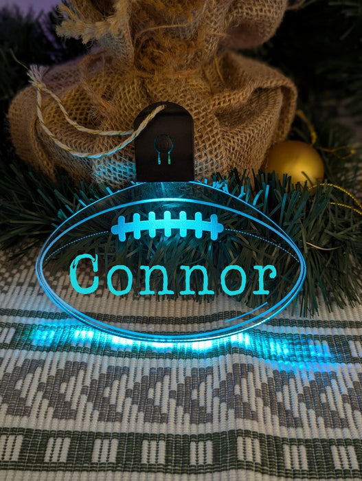 AFL Footlball Personalised Name Bauble LED Light Up Christmas Decoration - KustomboxNight Lights & Ambient LightingKustomboxBauble - Standard Size