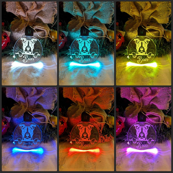 American Staffordshire Dog Personalised Name Christmas Light Bauble Decoration - KustomboxNight Lights & Ambient LightingKustomboxBauble - Standard Size