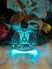 American Staffordshire Dog Personalised Name Christmas Light Bauble Decoration - KustomboxNight Lights & Ambient LightingKustomboxBauble - Standard Size