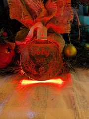 Angel Wings Christmas Personalised Name Bauble LED Hanging Decoration - KustomboxNight Lights & Ambient LightingKustomboxBauble - Standard Size