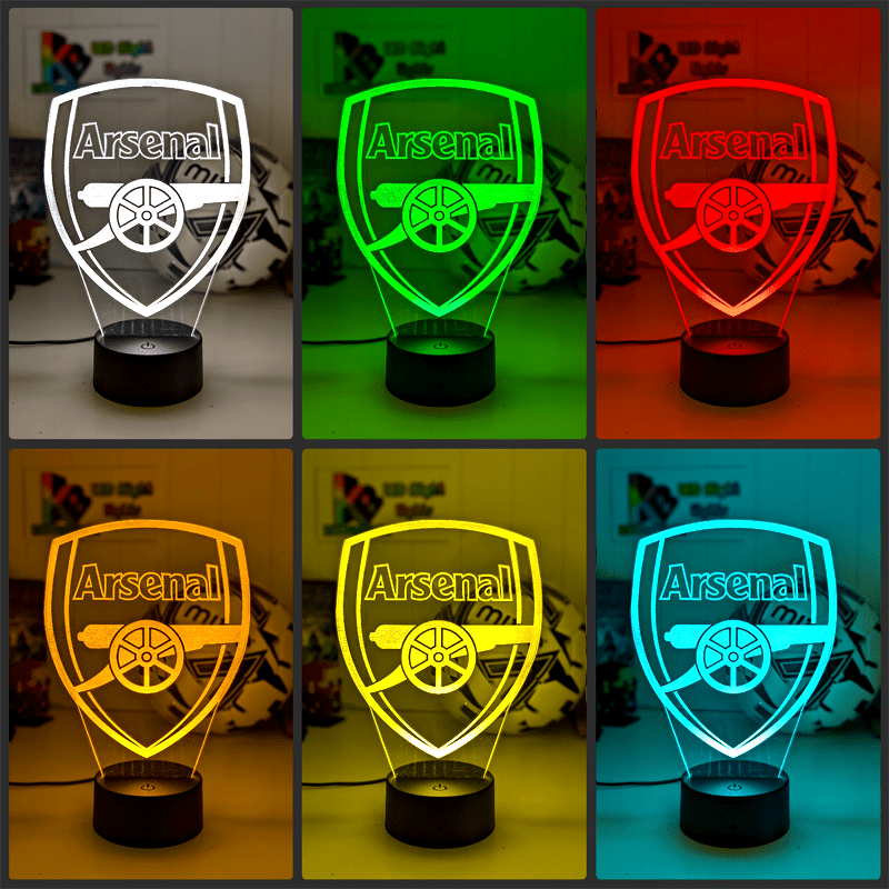 ARSENAL Football Club Soccer 3D LED Night Light Lamp - KustomboxNight Lights & Ambient LightingKustomboxStandard Size