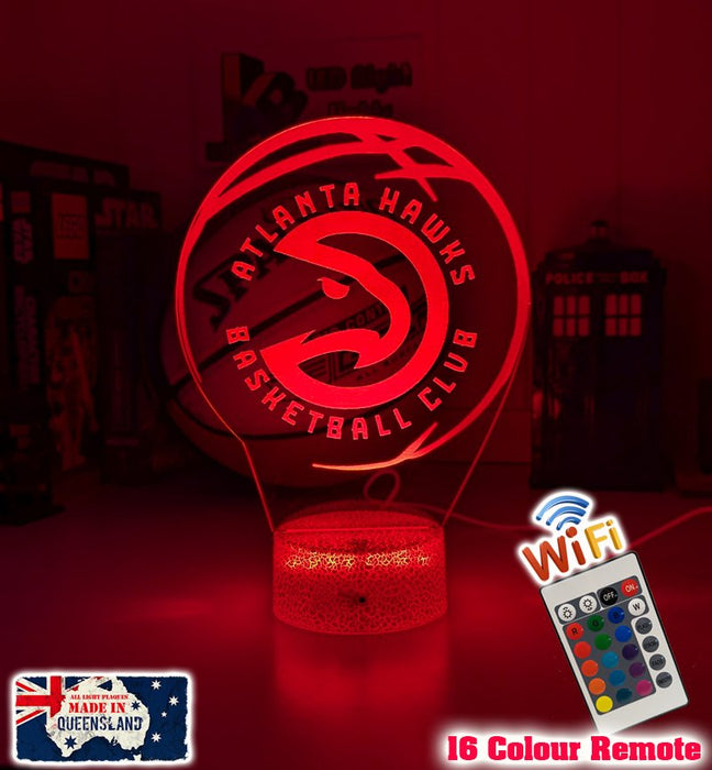 Atlanta Hawks Basketball Team 3D LED Night Light Lamp - KustomboxNight Lights & Ambient LightingKustomboxStandard Size