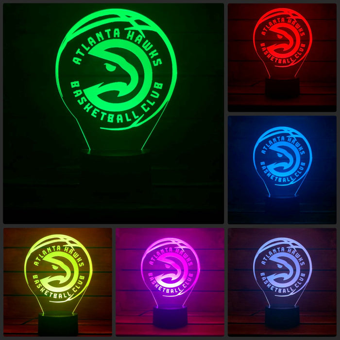 Atlanta Hawks Basketball Team 3D LED Night Light Lamp - KustomboxNight Lights & Ambient LightingKustomboxStandard Size
