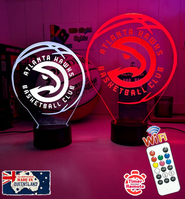 Atlanta Hawks Basketball Team 3D LED Night Light Lamp - KustomboxNight Lights & Ambient LightingKustomboxStandard Size
