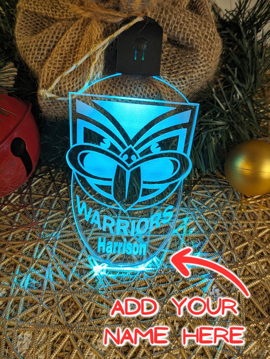 Auckland Warriors Football Personalised Christmas Bauble 3D LED Light Decoration - KustomboxNight Lights & Ambient LightingKustomboxBauble - No Name