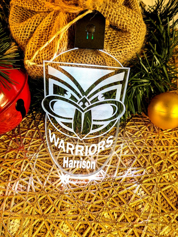 Auckland Warriors Football Personalised Christmas Bauble 3D LED Light Decoration - KustomboxNight Lights & Ambient LightingKustomboxBauble - No Name