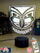AUCKLAND WARRIORS Rugby League Football Club LED Night Light 7 Colours + Remote Control - KustomboxNight Lights & Ambient LightingKustomboxStandard Size