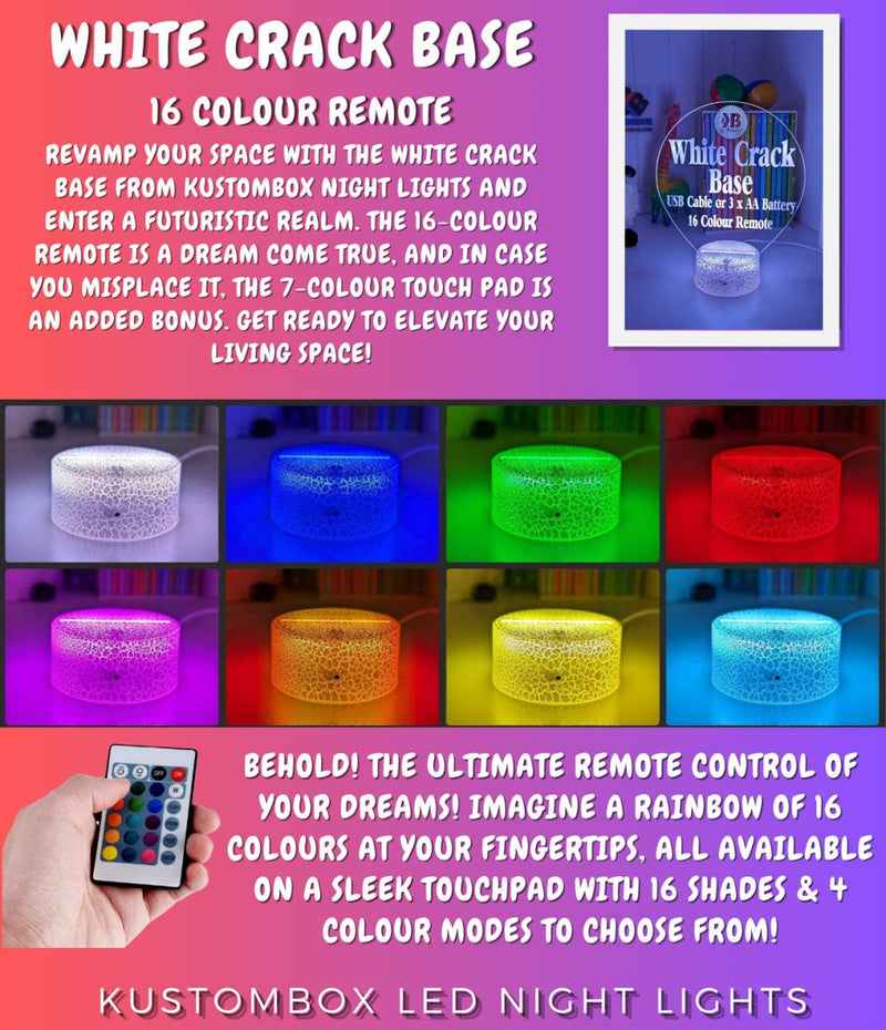 AFL ball Shape 3D LED ball night light white crackle Base